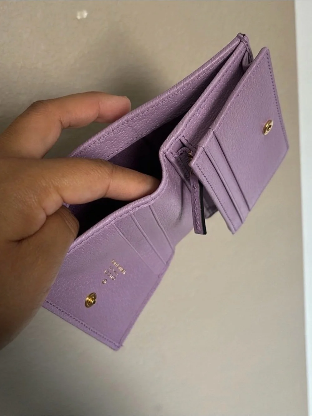 Gucci Floral GG Marmont Lilac Leather Mini Wallet